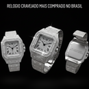 Relógio Romano Cravejado Premium - Cartier Reflexivo ( RÉPLICA)